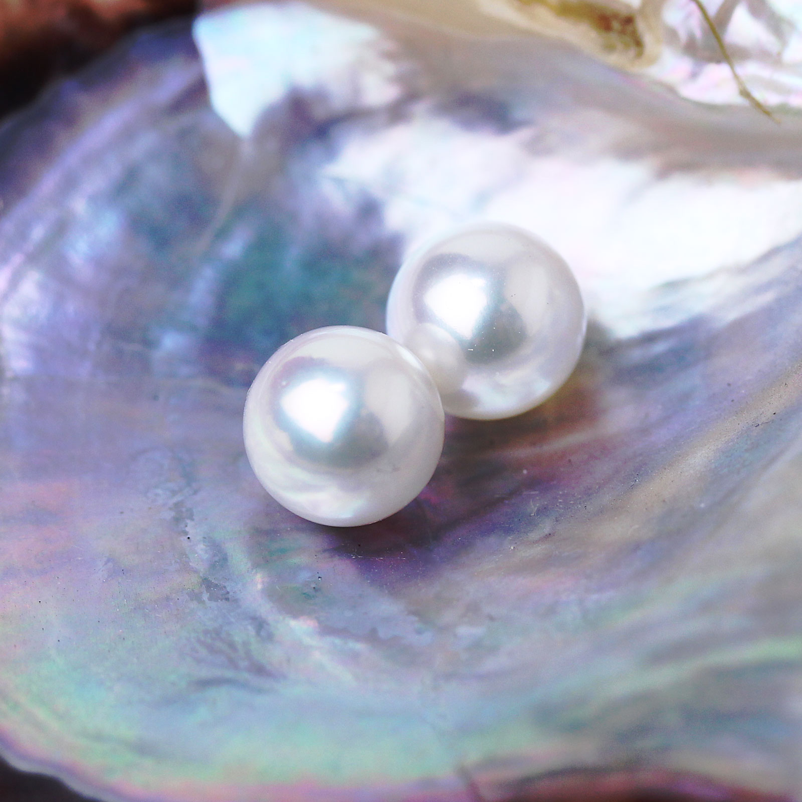 新品未使用　大粒　真珠科学研究所　オーロラROSE無調色　8.5-9.0mm