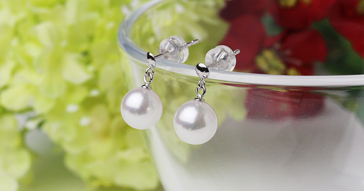 ☆綺麗！照り抜群 あこや真珠7.0mm k14WGピアス☆新品！ 楽天市場】【WEB限定】あこや真珠 ピアス イヤリング 7.0-7.5mm